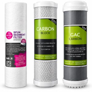 Açık Kasa Su Arıtma Cihazı Uyumlu 10" Kartuş Sediment Spun, Block Carbon, Gac Carbon Filtre Takımı